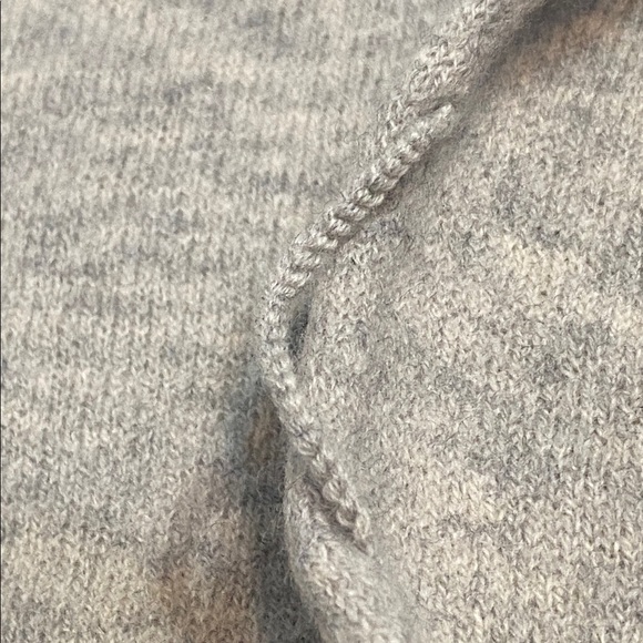 BCBGMAXAZRIA Beige/Gray Short Sleeve Sweater Dress Ruffle Hem Knit Wool/Cashmere - Picture 11 of 11